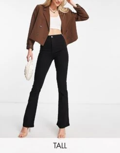 New Look Tall Flare Jean In Black For Women