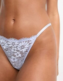 New Look Lace Thong In Light Blue For Women