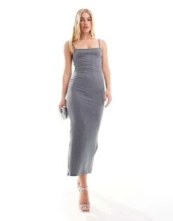 New Look Jersey Bodycon Midi Dress In Grey For Women