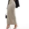 New Look Slinky Midi Skirt In Beige For Women 23-mink | 23