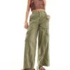 New Look Wide Leg Cargo Trouser In Khaki For Women