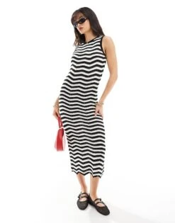 New Look Stripe Maxi Dress For Women Black