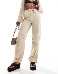 New Look Cargo Jogger In Stone For Women