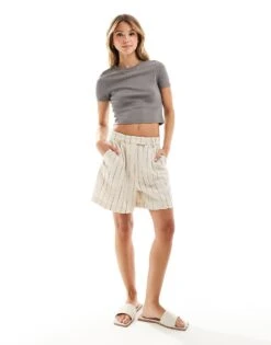 New Look Baby Tee In Dark Grey For Women