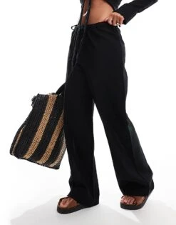 New Look Wide Leg Trousers In Black For Women