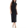 New Look Midi Dress With Shoulder Pads In Black For Women