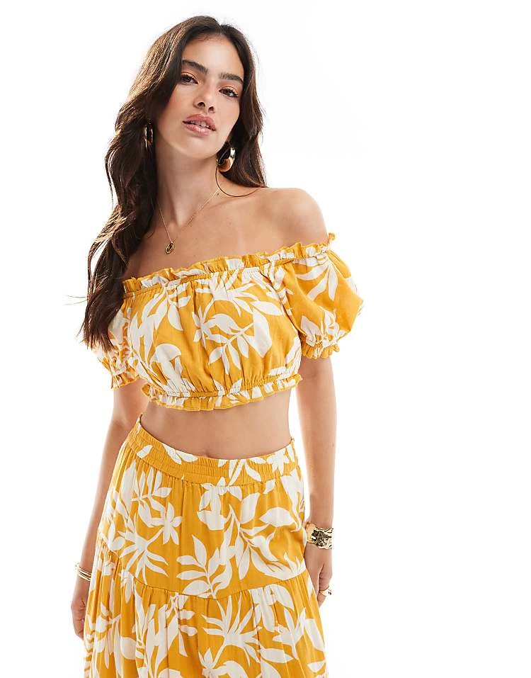 New Look Pattern Midi Skirt Co-ord In Yellow - Image 4