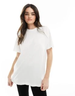 New Look Plain Oversized Tee In White For Women
