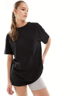 New Look Plain Oversized Tee In Black For Women