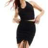 New Look Ruched Mini Skirt In Black For Women