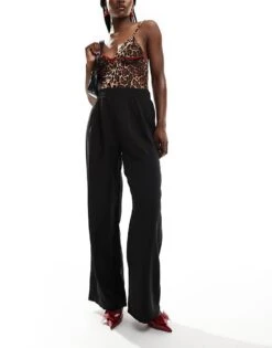 New Look Wide Leg Pull On Trousers In Black For Women