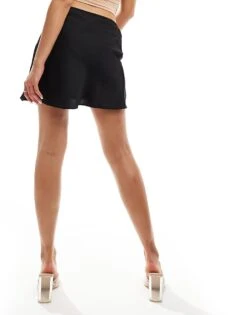 New Look Satin Mini Skirt In Black For Women