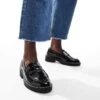 New Look Wide Fit Chunky Loafer With Stitching In Black For Women