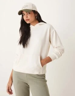 New Look Hoodie In Off White For Women Cream
