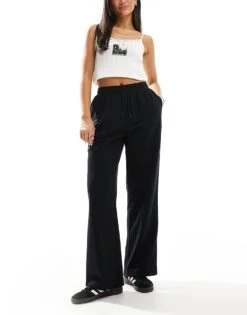 New Look Wide Leg Joggers In Black For Women