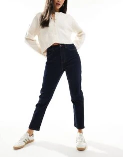 New Look Hannah Straight Leg Jeans In Navy For Women Mid Blue