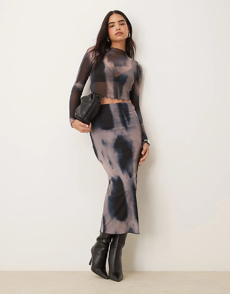 New Look Mesh Skirt Co-ord Blue Pattern - Image 3