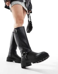 New Look Biker Boot In Black For Women