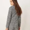 New Look Boucle Cardigan & Short Co-ord In Black