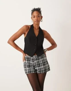 New Look Halter Neck Waistcoat In Black For Women