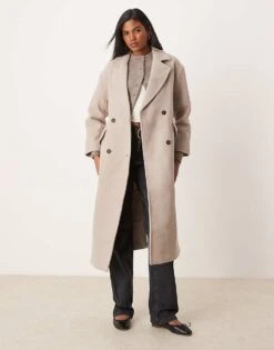 New Look Relaxed Formal Coat In Mink For Women Beige