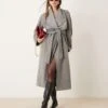 New Look Belted Blanket Coat In Grey For Women