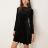 New Look Bow Back Velvet Mini Dress In Black For Women