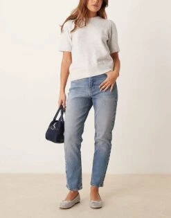 New Look Hannah Straight Leg Jeans In Teal For Women