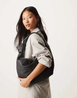 New Look Wide Fit New Look Knotted Strap Shoulder Bag In Black For Women 01-black