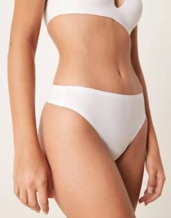 New Look Smooth High Waisted Thong In White For Women