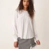 New Look Lace Chiffon Shell Blouse In White For Women