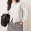 New Look Crew Neck Cardigan In Grey For Women Light Grey