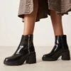 New Look Chunky Mid Heeled Ankle Boot In Black For Women