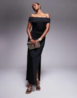 New Look Bardot Midi Dress In Black For Women