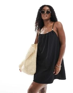 New Look Mini Beach Dress In Black For Women