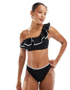 New Look Blanket Stitch Bikini In Black
