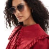 New Look Round Preppy Sunglasses In Mink For Women
